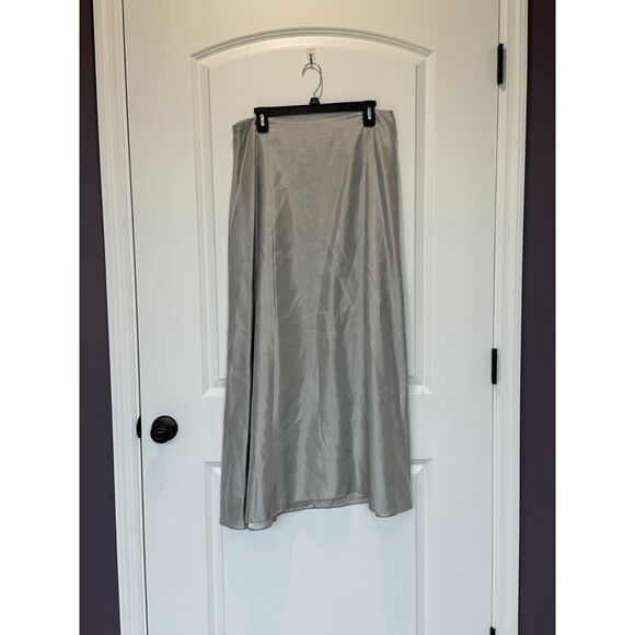 JS Collections A-Line Maxi Skirt Silver Gray Size 14 - Picture 1 of 7